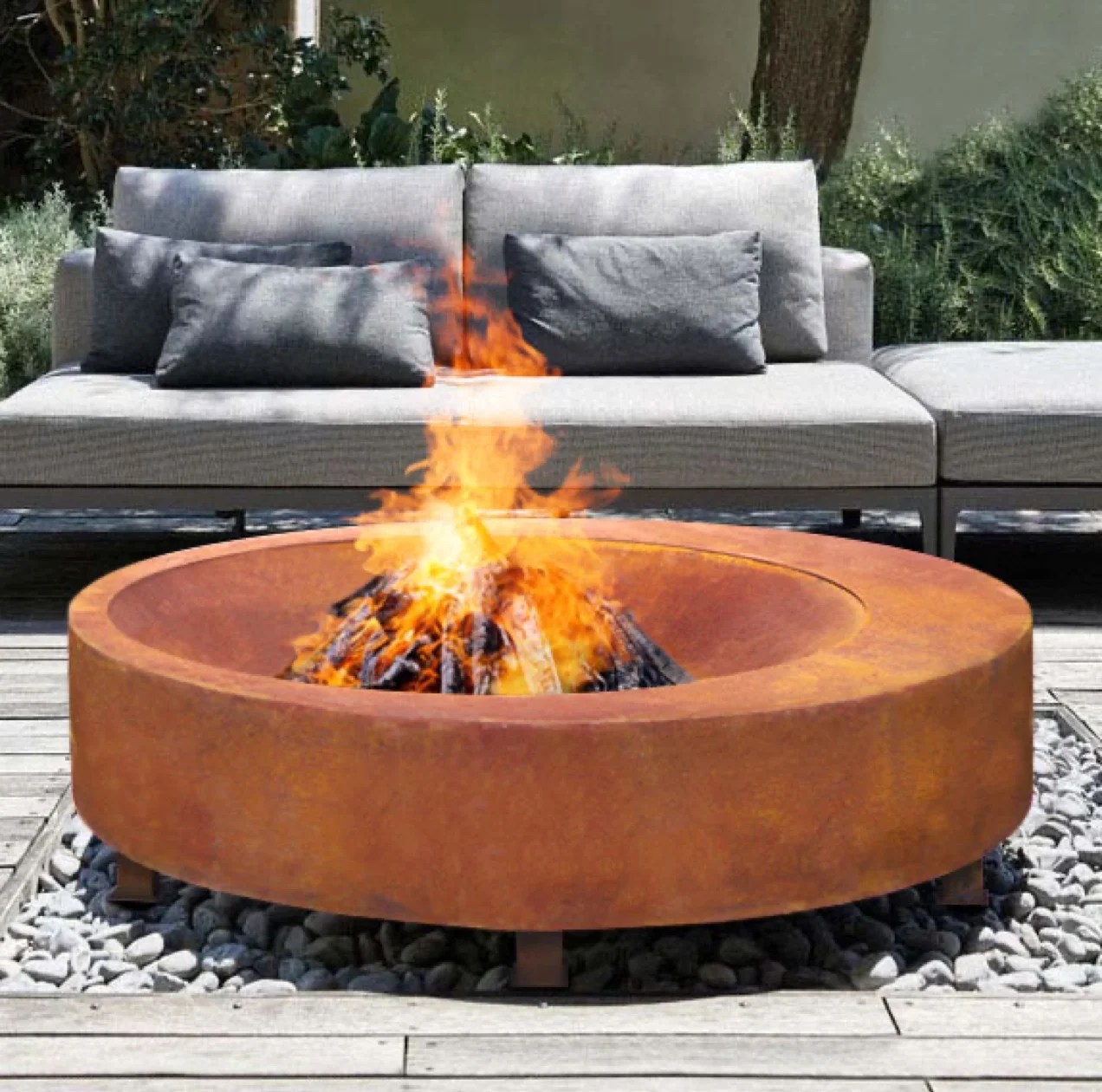 beautiful copper firepit