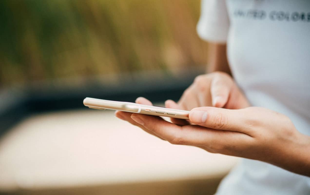 woman using a phone