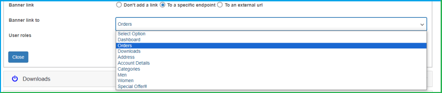 Add Banners to a specific Endpoints