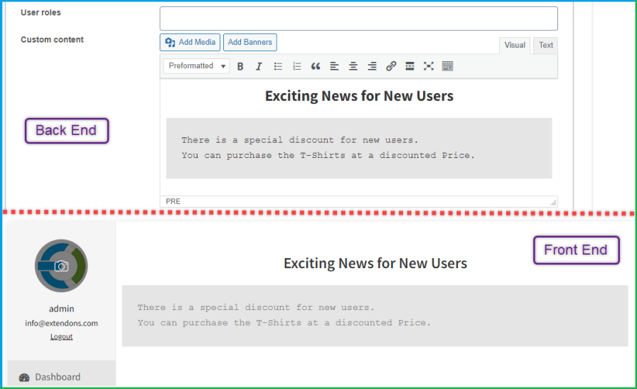 Customize the content of endpoints